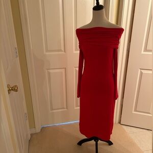 Red off shoulder dress size M